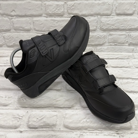 New Balance 3 Strap Walking Shoes MW928HB3 2E Mens 10.5 Black Leather Excellent!
